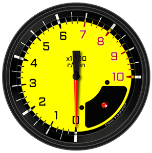 Picture of AutoCross Yellow 4 5/8" Tachometer