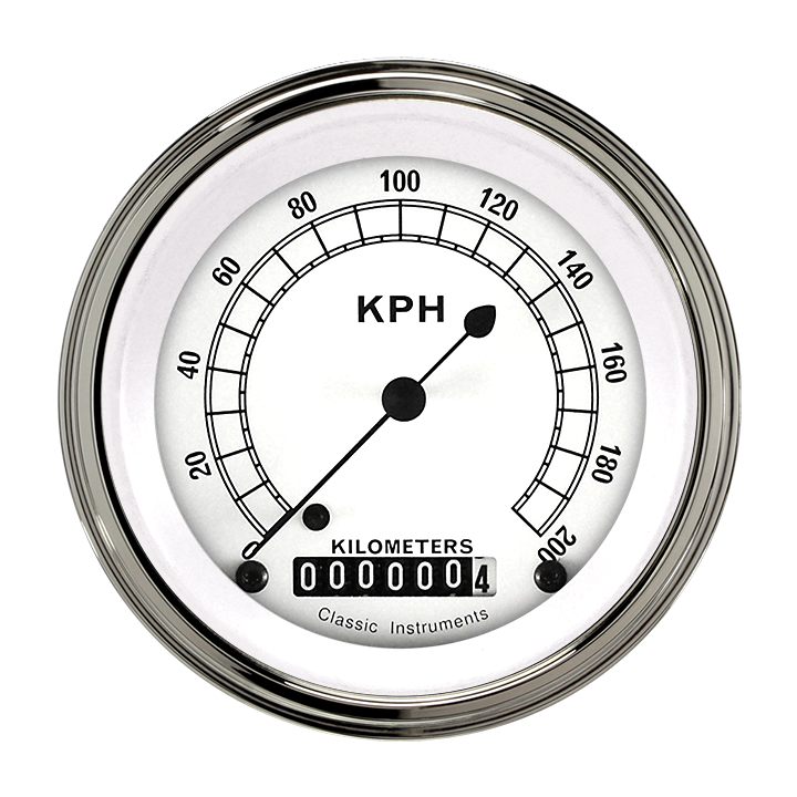 Picture of Classic White 3 3/8" Speedometer