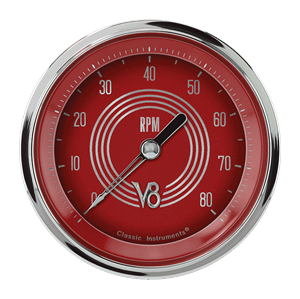 Picture of V8 Red Steelie 3 3/8" Tachometer