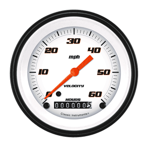 Picture of Velocity White 3 3/8" Low Speed Speedometer