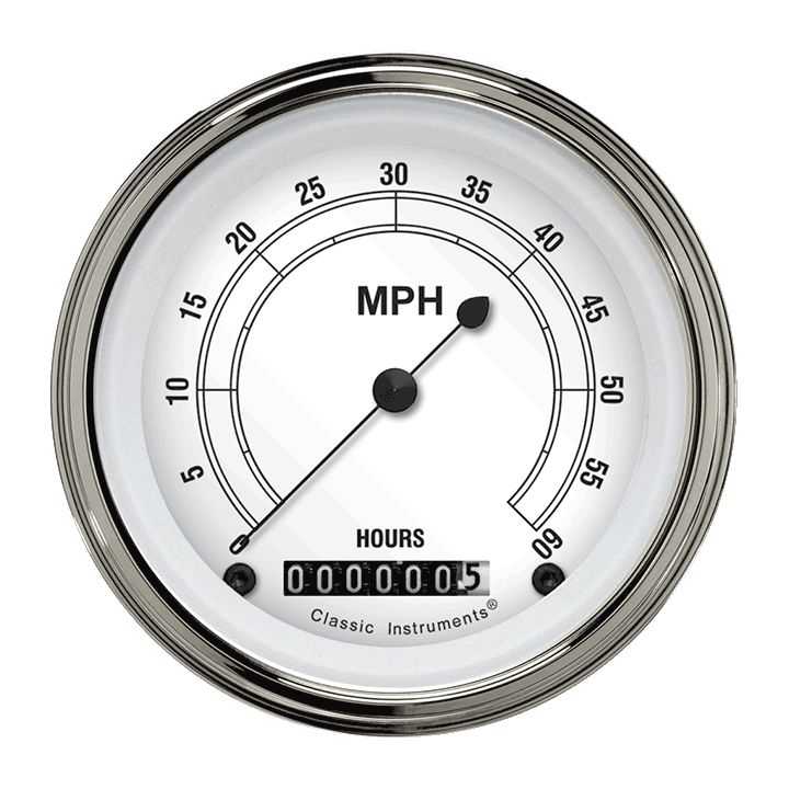 Picture of Classic White 3 3/8" Low Speed Speedometer