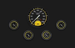 Picture of AutoCross Yellow Five Gauge Set 165