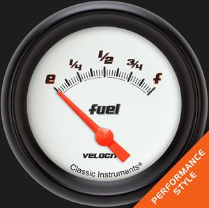 Picture of Velocity White 2 5/8" Fuel Gauge, 0-30 ohm