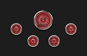 Picture of V8 Red Steelie Five Gauge Set 00