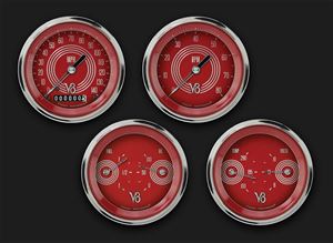 Picture of V8 Red Steelie Four Gauge Set 05