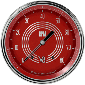 Picture of V8 Red Steelie 4 5/8" Tachometer 