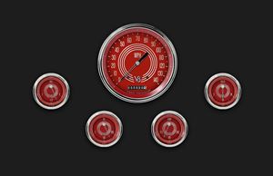 Picture of V8 Red Steelie Five Gauge Set 54