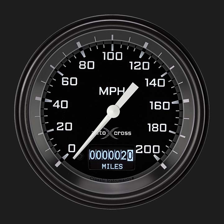 Picture of AutoCross Gray 3 3/8" Speedometer with Information Screen