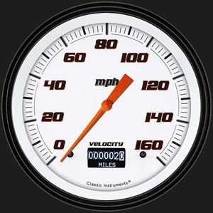 Picture of Velocity White 4 5/8" Speedometer  with Information Screen