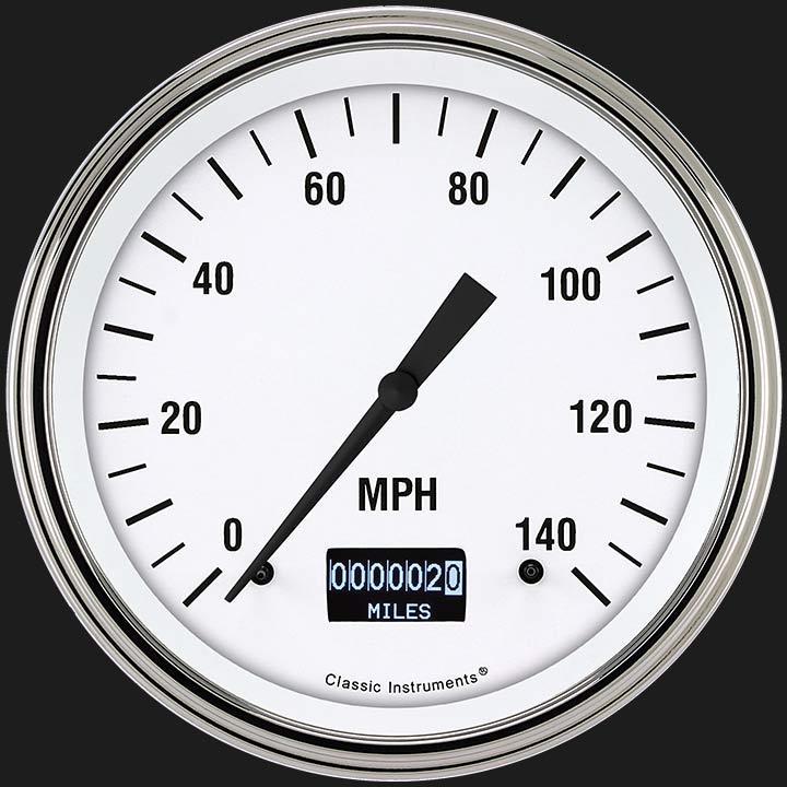 Picture of White Hot 4 5/8" Speedometer with Information Screen