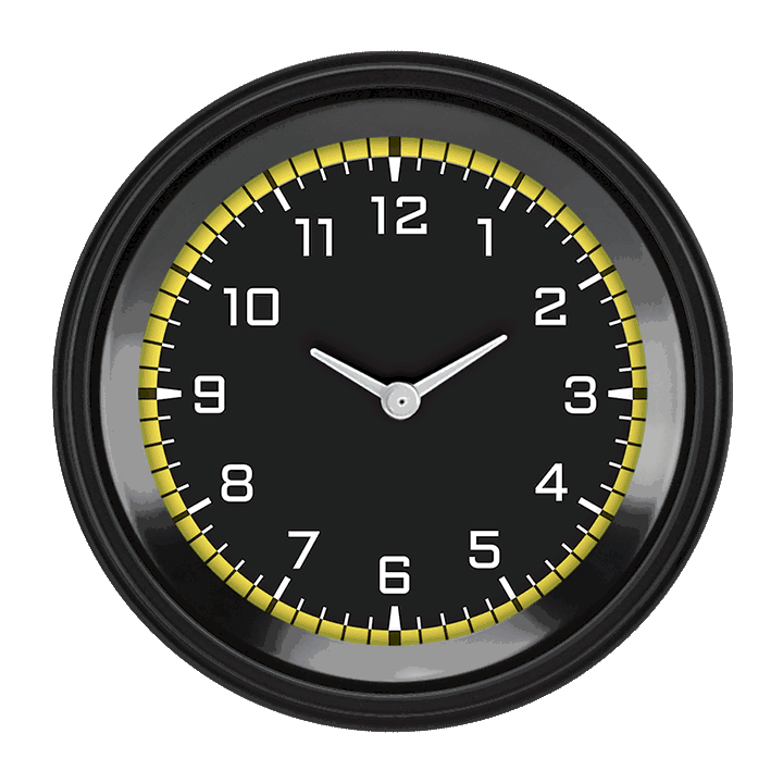 Picture of AutoCross Yellow 3 3/8" Clock