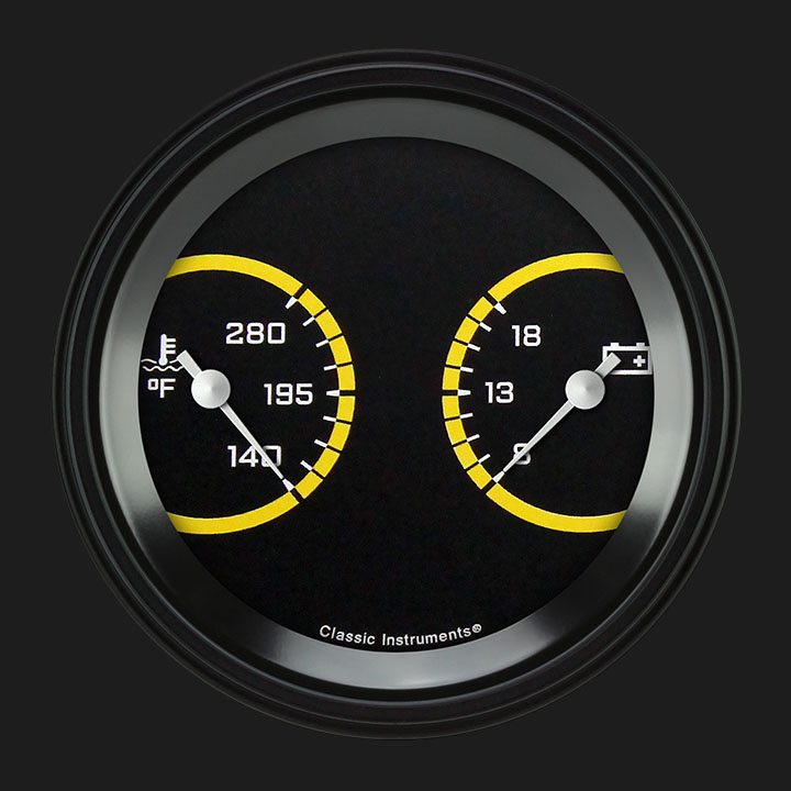 Picture of AutoCross Yellow 3 3/8" Temp & Volt Dual