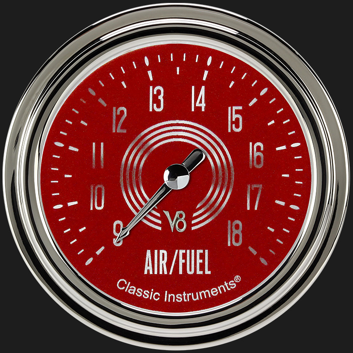 Picture of V8 Red Steelie 2 5/8" Air Fuel Ratio Gauge