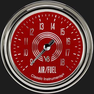 Picture of V8 Red Steelie 2 5/8" Air Fuel Ratio Gauge