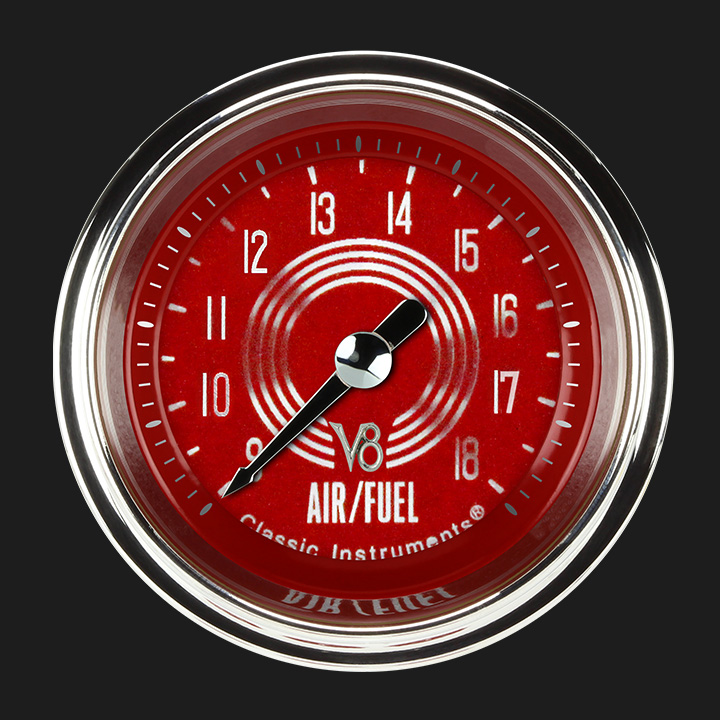 Picture of V8 Red Steelie 2 1/8" Air Fuel Ratio Gauge