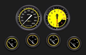 Picture of AutoCross Yellow Six Gauge Set 251